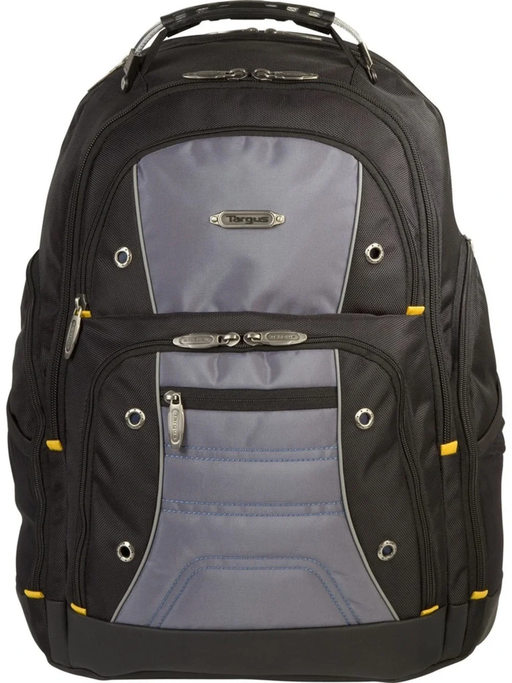 Targus Black and Gray Laptop Backpack with Yellow Accents